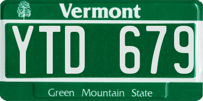 VT license plate YTD679