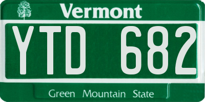 VT license plate YTD682