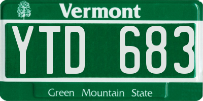 VT license plate YTD683