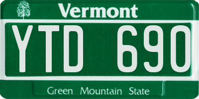 VT license plate YTD690