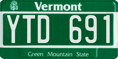 VT license plate YTD691