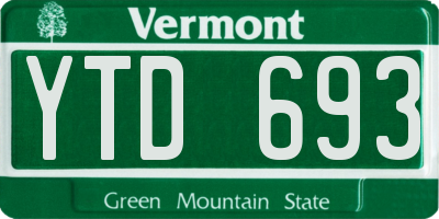 VT license plate YTD693