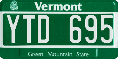 VT license plate YTD695