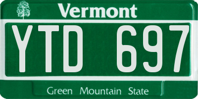 VT license plate YTD697