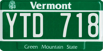 VT license plate YTD718