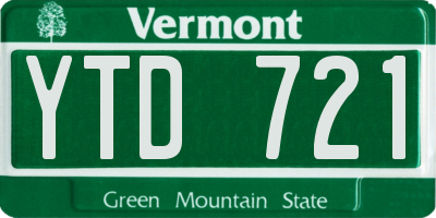 VT license plate YTD721