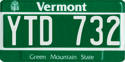 VT license plate YTD732