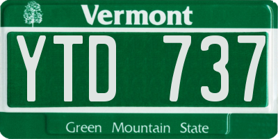 VT license plate YTD737