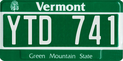 VT license plate YTD741