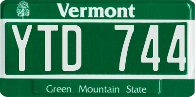 VT license plate YTD744