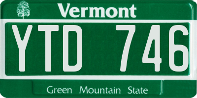 VT license plate YTD746