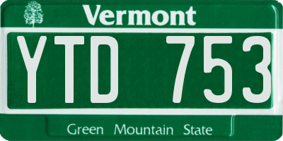VT license plate YTD753