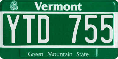 VT license plate YTD755
