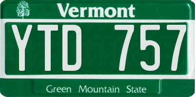VT license plate YTD757