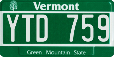 VT license plate YTD759