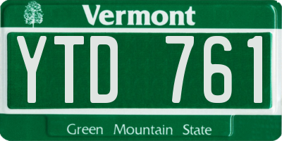 VT license plate YTD761