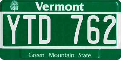 VT license plate YTD762