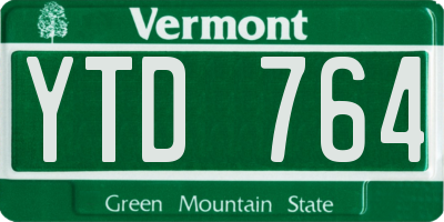 VT license plate YTD764