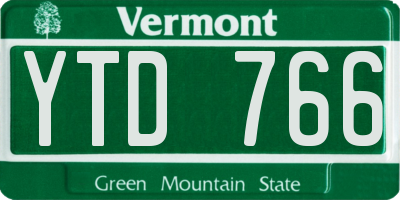VT license plate YTD766
