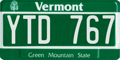 VT license plate YTD767