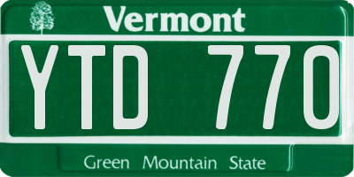 VT license plate YTD770
