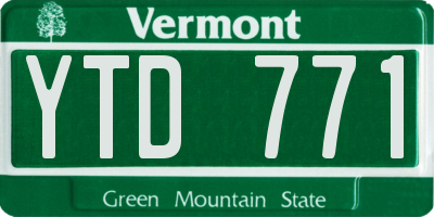 VT license plate YTD771