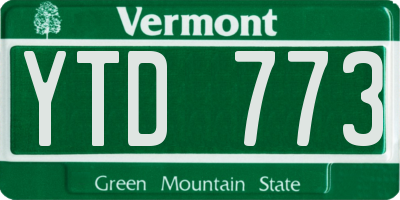 VT license plate YTD773