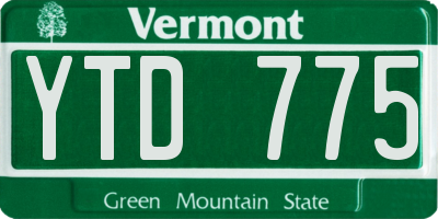 VT license plate YTD775