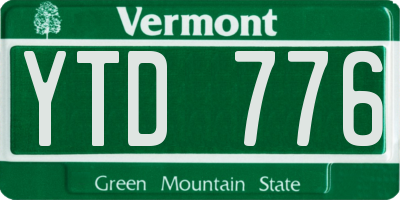 VT license plate YTD776