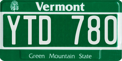 VT license plate YTD780