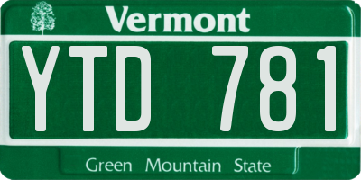 VT license plate YTD781