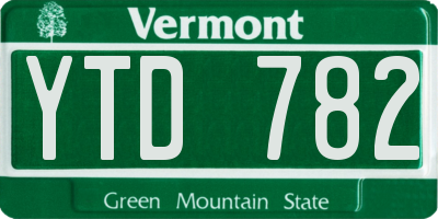 VT license plate YTD782
