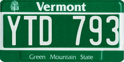 VT license plate YTD793