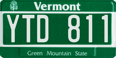 VT license plate YTD811
