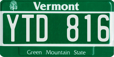 VT license plate YTD816