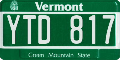 VT license plate YTD817