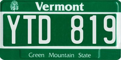 VT license plate YTD819