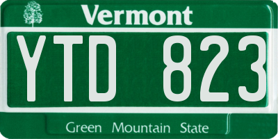 VT license plate YTD823