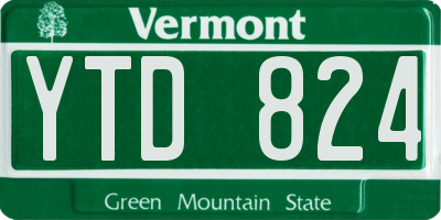 VT license plate YTD824