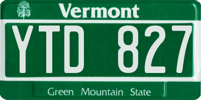 VT license plate YTD827