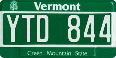 VT license plate YTD844