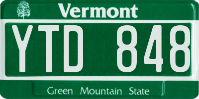 VT license plate YTD848