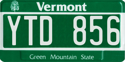 VT license plate YTD856