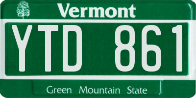 VT license plate YTD861