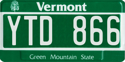 VT license plate YTD866