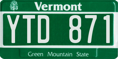 VT license plate YTD871