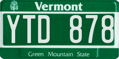 VT license plate YTD878