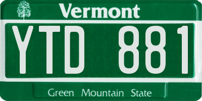 VT license plate YTD881