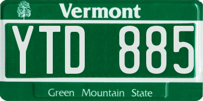 VT license plate YTD885
