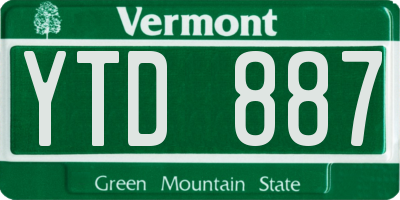 VT license plate YTD887